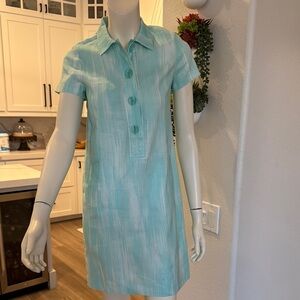 Leggiadro Elegant Aqua Shirt Dress 6